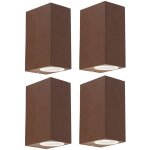 Baleno - applique murale - 2 lumire - l 65 mm - brun rouille - rustique - clairage extrieur - qazqa ...