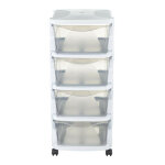 Commode fonctionnelle - 4 tiroirs - l 40 x l 36 x h 80 cm - blanc - livraison gratuite