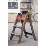 Bama - escabeau � 3 marches - l 70 x l 47 x h 78 cm - taupe - livraison gratuite