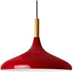 Bamyum - lampe suspendue simple avec t�te de lit en bois rouge ? lustre vintage e27 �35 cm pour salon, ...