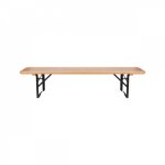 Banc en bois et fer pour enfant - l 19, 5 x l 110 x h 36 cm - beige - livraison gratuite