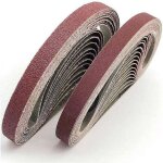 Bande abrasive 13x457 mm 5 grains mixtes (40 / 80 / 120 / 180 / 320) ? 30 pi�ces pour ponceuse � bande ...