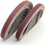 Bande abrasive 13x457 mm. 5 sortes de gravier mixte (6?40 / 80 / 120 / 180 / 320). ensemble de bandes ...