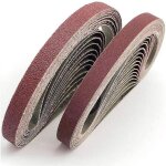 Bande abrasive 13x457 mm. 5 sortes de gravier mixte (6?40 / 80 / 120 / 180 / 320). ensemble de bandes ...