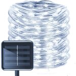 Bande led guirlande tube lumineuse solaire, phe etanche 12m 100led solaire ruban lumineux fil de cuivre ...