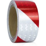 Bande reflechissante 25mx5cm pvc autocollante rouge et blanc ruban reflechissant adhesif haute intensit� ...