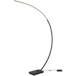 Bangkok lampadaire led arc noir base en marbre noir variateur h. 180cm