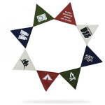 Banni�re fanion 16 drapeaux d�coration coton triangles pour tente camping f�te