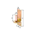 Banyo - gond sur platine, di, diam. 13mm, 100 x 35 mm, jaune zingue