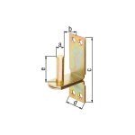 Banyo - gond sur platine, dii, diam. 16 mm 113 x 40 mm, jaune galva