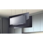 Baraldi - hotte trisia appesa cm. 90x43 - inox, verre noir - 800 m� / h