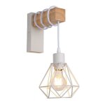 Applique murale nordique cage 'roden' - bois et m�tal - blanc