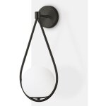 Barcelona led - applique murale globe en verre 'clara' - e14 - noir