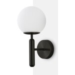 Barcelona led - applique murale globe en verre 'elsa' - e14 - noir