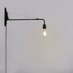 Barcelona led - applique murale orientable avec c�ble et prise 'pitt' - noir