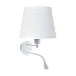 Applique murale pair e27 avec liseuse led 3w - blanc Applique murale pair e27 avec liseuse led 3w - blanc