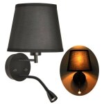 Barcelona led - applique murale 'pair' e27 avec liseuse led 3w - noir