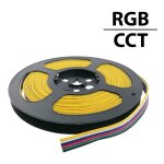 Cble rgb + cct 6 fils 0, 52mm 12 - 24v dc