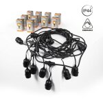 Kit guirlande lumineuse ext�rieure 11, 5m + 10 ampoules led - blanc froid