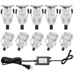 Kit de spots led encastrables escalier ou sol 0, 4w 12v / cc - blanc chaud