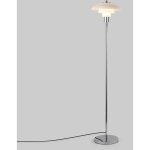 Barcelona led - lampadaire design 'marshal' - abat - jour en verre - e27 - chrom�