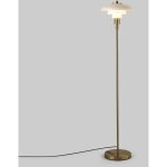 Barcelona led - lampadaire design 'marshal' - abat - jour en verre - e27 - dor�