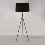 Barcelona led - lampadaire tripode 'pron' - abat - jour en coton - e27 - noir
