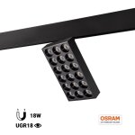 Luminaire rail magnétique square led 48v - 18w - cri90 - ugr18 - Luminaire rail magnétique square led 48v - 18w - cri90 - ugr18 -