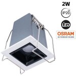 Barcelona led - spot led encastrable carré 2w - ugr18 - irc90 - puce osram - blanc chaud - blanc Barcelona led - spot led encastrable carré 2w - ugr18 - irc90 - puce osram - blanc chaud - blanc