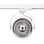 Support spot sur rail triphas ampoule ar111 gu10 - blanc