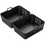 Bardusch - lot de 2 tapis de cuisson en silicone r�utilisables pour friteuse � air ninja double stack ...