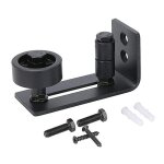 Minkurow rail de porte coulissante robuste pour portes de grange, bute en acier au carbone noir 8 en ...