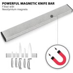 Barre  couteaux aimante de 40cm, montage mural, sans perage, barre de couteau en acier inoxydable ...