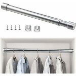 Barre de penderie extensible en acier inoxydable 51cm � 80cm tringle � rideaux t�lescopique ajustable ...
