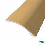 Barre de seuil adh�sive diff�rence niveau alu replaqu� ch�ne vernis mat lg135cm x larg3, 8cm ht1, 2cm ...