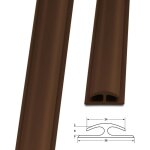 Barre de seuil �tanche double bordure pvc 24 x 35 mm marron longueur: 1 m