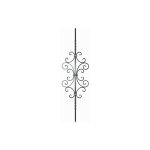 Barreau semi torsad avec grand motif volutes - hauteur 900mm largeur 265mm carr de 12mm - fer forg ...