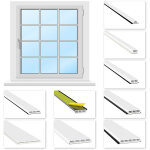 Barreaux de verre pvc blanc 1 - 2m - l�vre souple grise et noire - hj: sg44 - 44x13mm / biseau 25, 1 ...