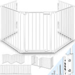 Kiduku barri�re de s�curit� enfant blanc - grande version 305 cm grille de protection m�tal - pliable ...