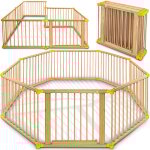 Kiduku - barrire scurit bb pliable 8 pices jaune 720 cm parc bb xxl avec porte forme modulable ...