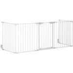 Pawhut - barri�re de s�curit� parc enclos chien modulable pliable porte verrouillable int�gr�e 5 panneaux ...