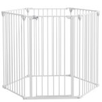 Barri�re de s�curit� parc enclos chien modulable pliable porte verrouillable int�gr�e 6 panneaux acier ...