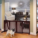 Barri�re de s�curit� r�glable en bois pour animaux de compagnie cl�ture autoportante � 3 panneaux barri�re ...