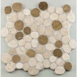 Barwolf - mosaque faon galets - srie pebble - 30 x 30 pebble white sunset mix