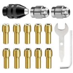 Basetbl - 15 pi�ces mandrin compatible avec dremel, accessoires pour outil rotatif, 0, 8mm � 3, 2mm remplaceme ...