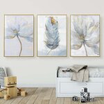 Basetbl ? lot de 3 tableaux d�coratifs fleurs ? toile haute qualit� 40x30cm ? impression moderne scandinave ...