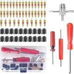 Basetbl - 64 pi�ces outils pour valves de pneus, d�monte valve pneu, d�monte obus de valve des pneus, ...