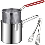Basetbl - mini friteuse japonaise tempura en acier inoxydable avec panier, pour frire les pattes de poulet, ...