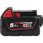 Milwaukee - batterie 18v li - ion 5, 0 ah m18 b5 - 4932430483 Milwaukee - batterie 18v li - ion 5, 0 ah m18 b5 - 4932430483