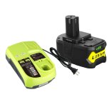 Batterie de remplacement 5, 0 ah pour ryobi 18 v avec chargeur p117b. compatible avec les batteries ryobi ...